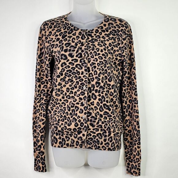 Old Navy Camel Leopard Print Button Up Cardigan - Picture 3 of 7